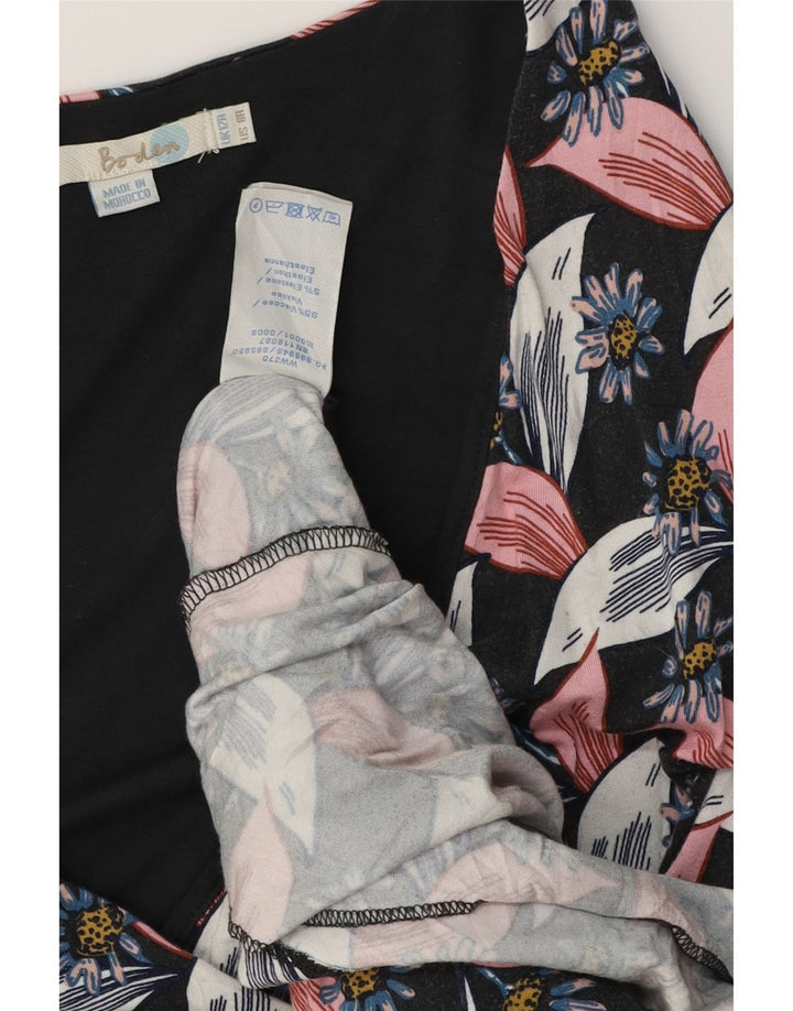 Vestido feminino Boden com bainha UK 12 médio multicolorido floral viscose