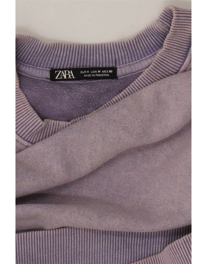 Zara Mens Loose Fit Moletom Jumper Médio Roxo