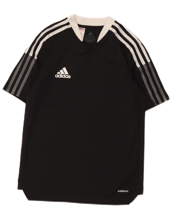 Camiseta Adidas Boys Aeroready Top 13-14 Anos Preto Colorblock Poliéster