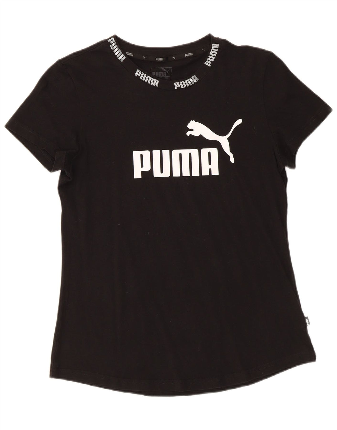 Camiseta feminina PUMA com estampa gráfica UK 14 médio preto