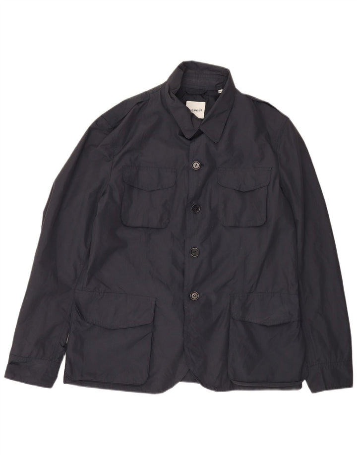 Jaqueta utilitária masculina ASPESI UK 46 3XL azul marinho poliamida
