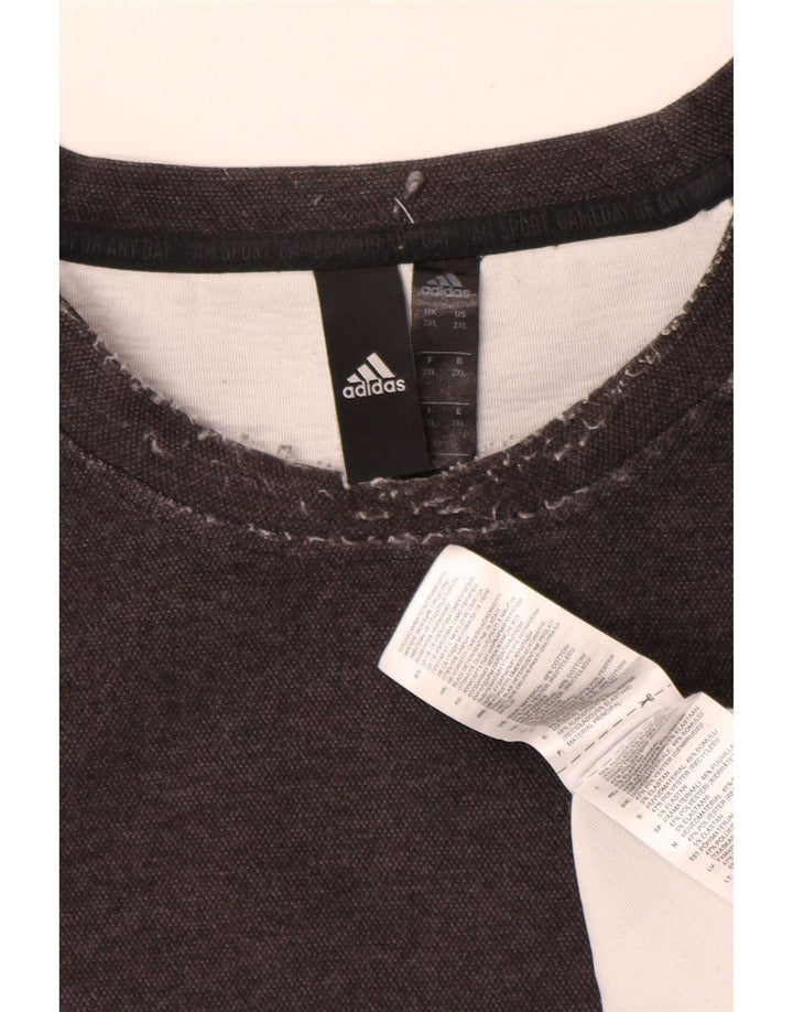 Adidas Mens Moletom Jumper 2XL Algodão Cinza