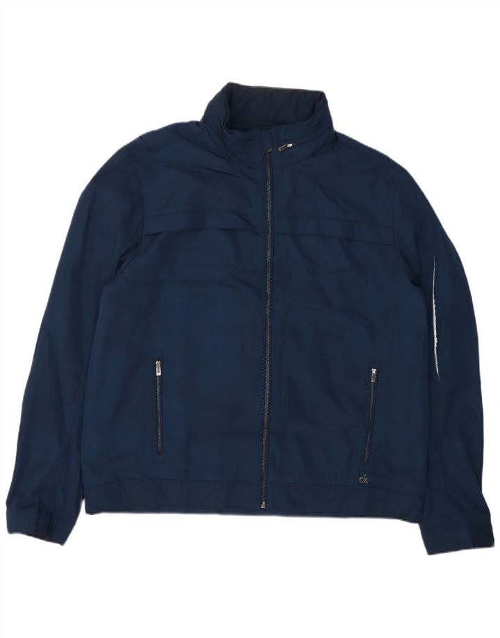 Jaqueta bomber masculina Calvin Klein UK 42 XL azul marinho poliéster