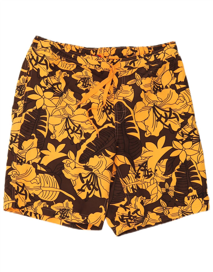 Shorts de natação masculino Firefly grande poliéster floral marrom