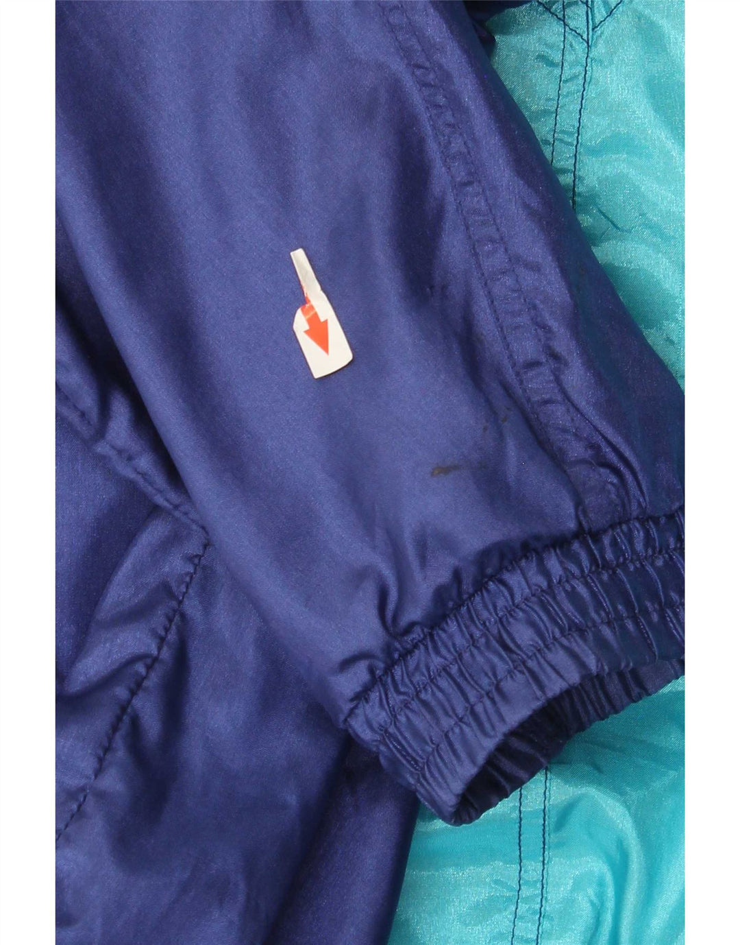 Jaqueta vintage masculina de agasalho médio azul marinho colorblock poliamida