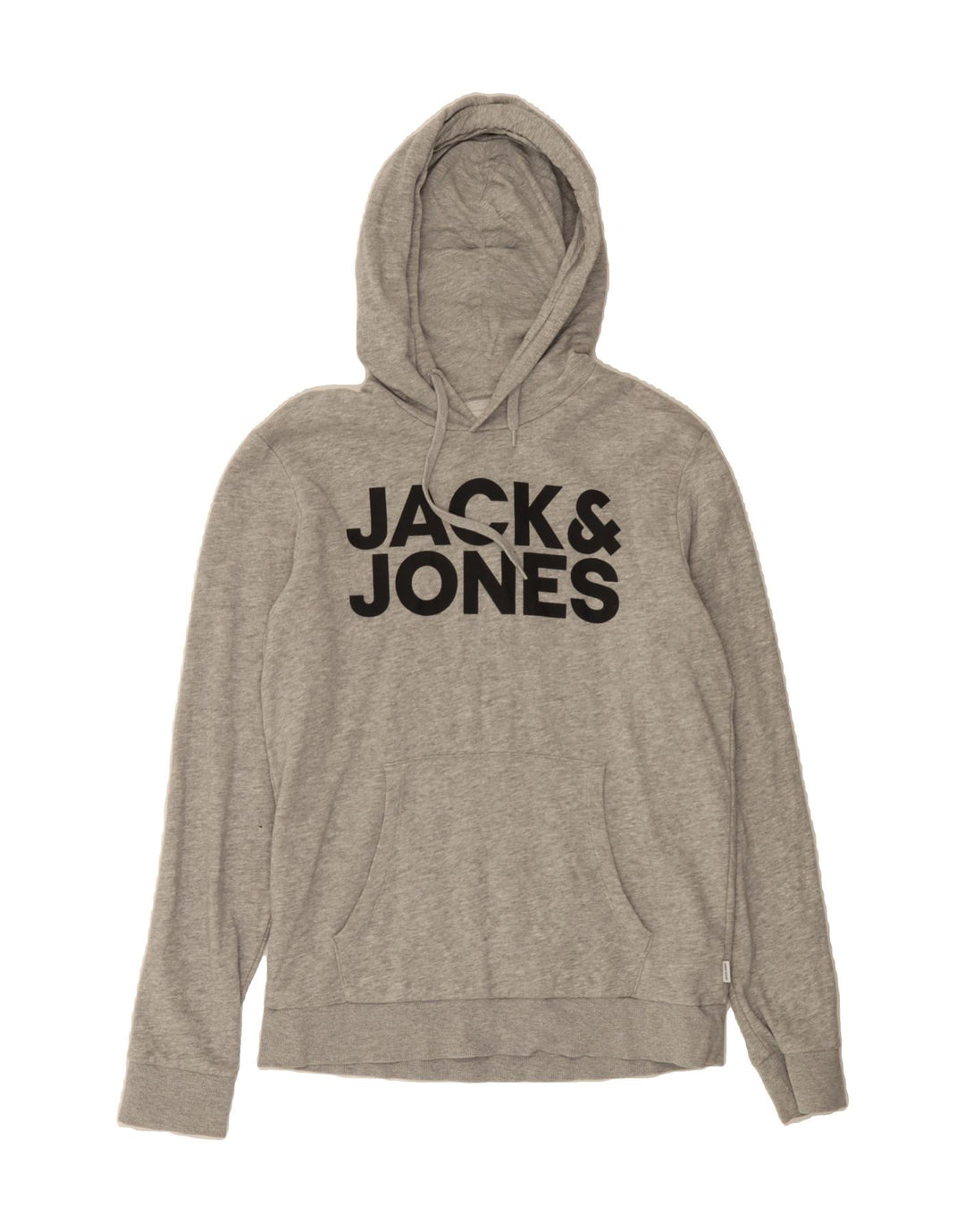 JACK & JONES Mens Graphic Hoodie Jumper Small Grey Cotton Vintage Jack & Jones and Second-Hand Jack & Jones from Messina Hembry 