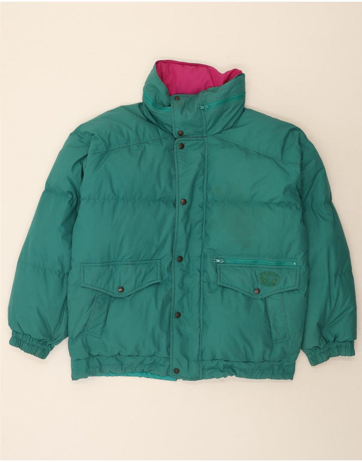 Jaqueta acolchoada reversível masculina vintage UK 42 XL Colorblock multicolorido