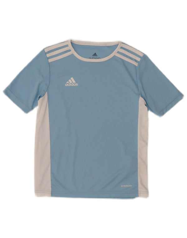 Camiseta Adidas Boys Aeroready Top 9-10 Anos Azul Colorblock Poliéster