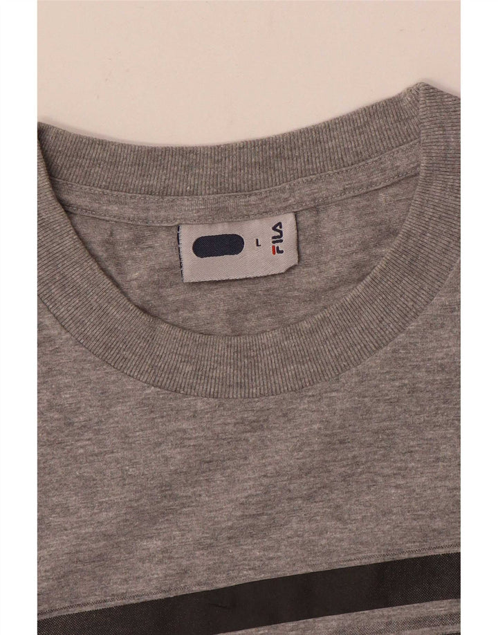 Fila Camiseta Masculina Top Grande Algodão Cinza