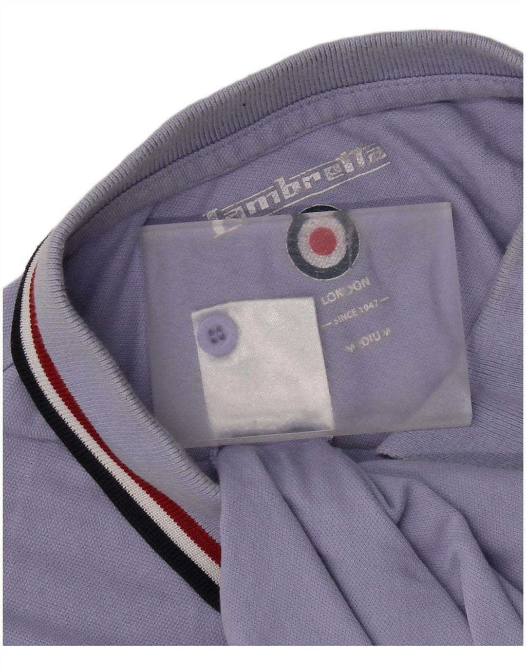 Camisa polo masculina Lambretta algodão azul médio