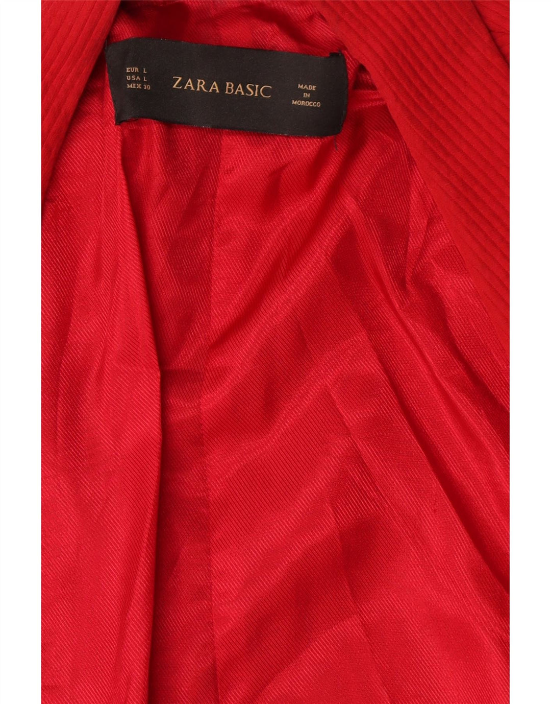 Zara Jaqueta Blazer Feminina Manga 3/4 Aberta Reino Unido 16 Grande Vermelho