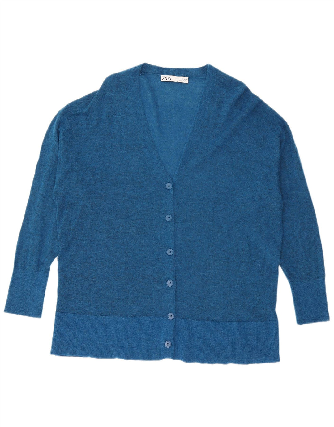 Suéter cardigã feminino grande Zara Reino Unido 10 pequeno azul