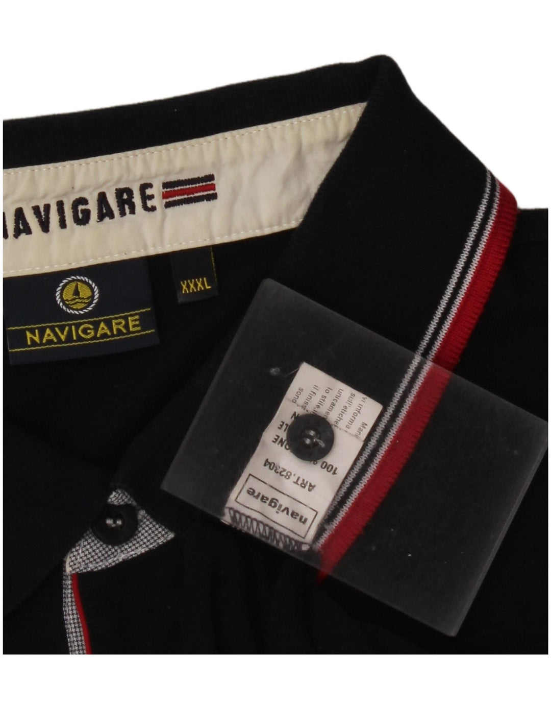 Polo masculino NAVIGARE 3XL algodão azul marinho