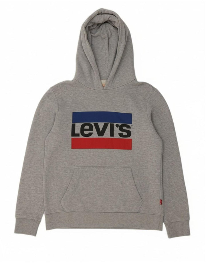 Suéter com capuz gráfico LEVI'S Boys 13-14 anos algodão cinza