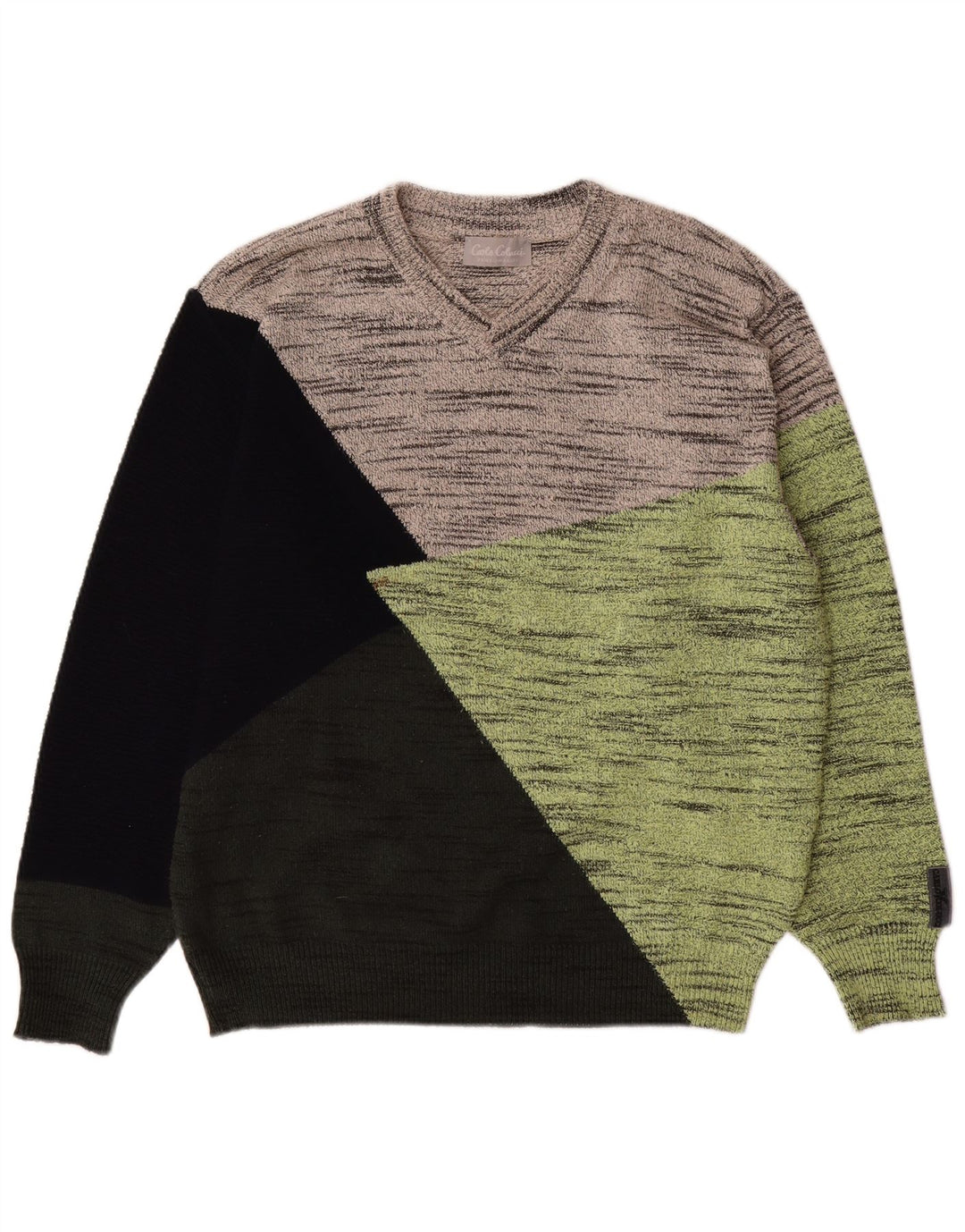 Suéter masculino Carlo Colucci com decote em V IT 52 grande multicolorido