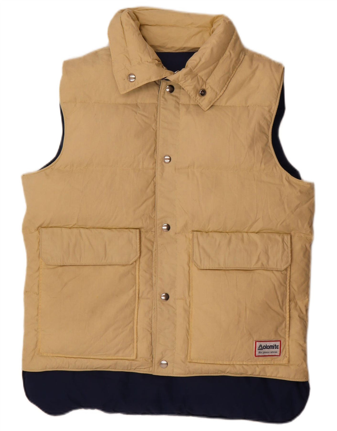 Colete acolchoado reversível masculino Dolomite UK 38 algodão azul marinho médio