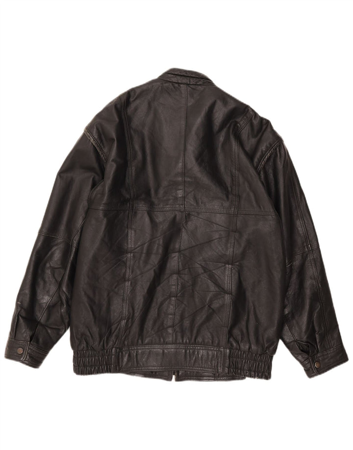 Jaqueta masculina de couro bomber Pointers Reino Unido 36 couro preto pequeno