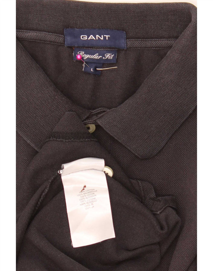 Camisa polo masculina Gant Regular Fit grande algodão preto