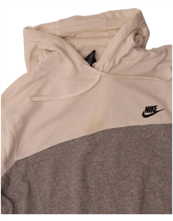 NIKE Mens Hoodie Jumper Grande Cinza Colourblock Algodão