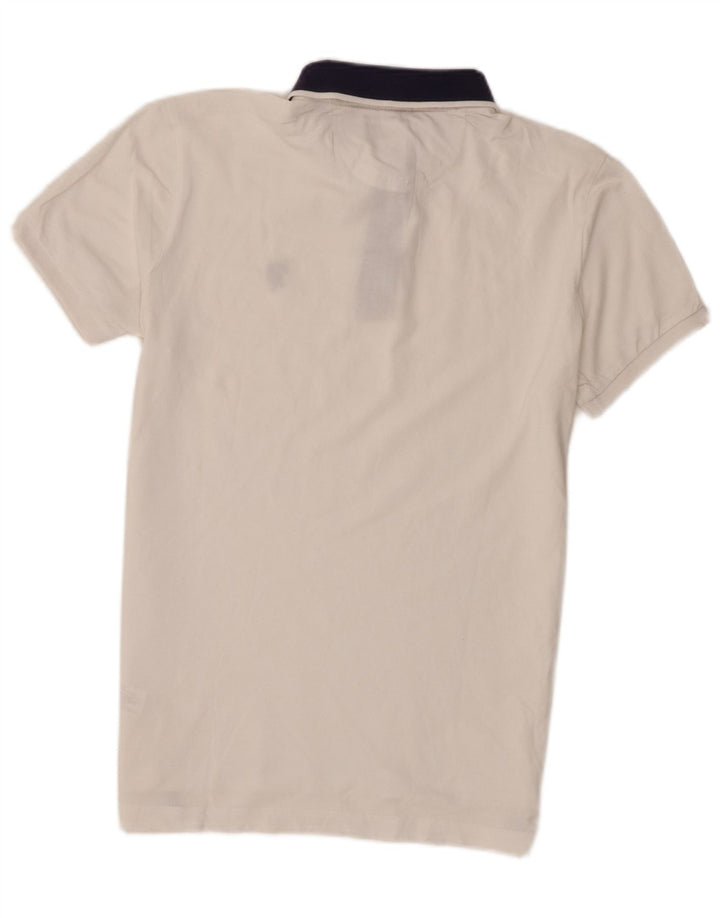 US Polo Assn. Camisa masculina pequena branca de algodão colorblock