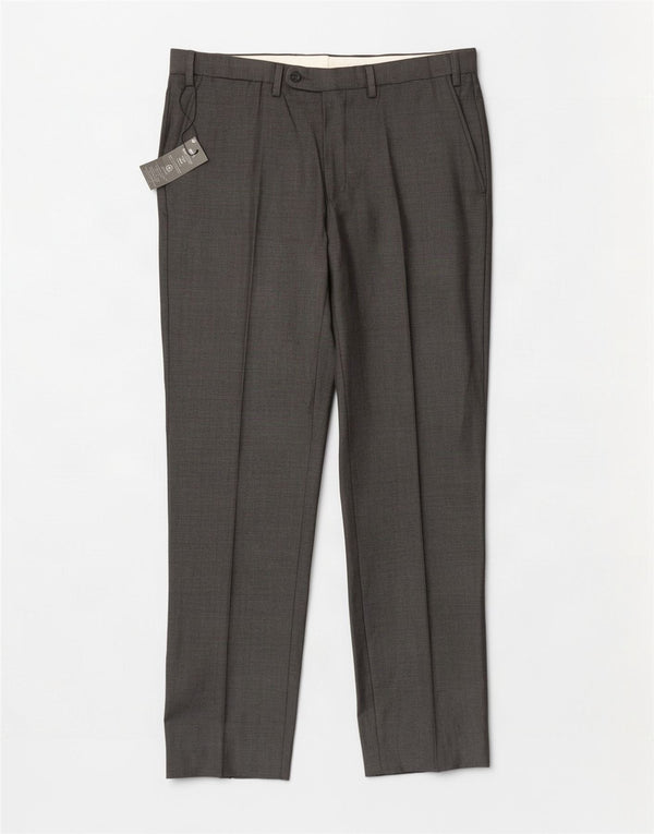 Calça masculina de terno reto Marks & Spencer sob medida W36 L33 cinza