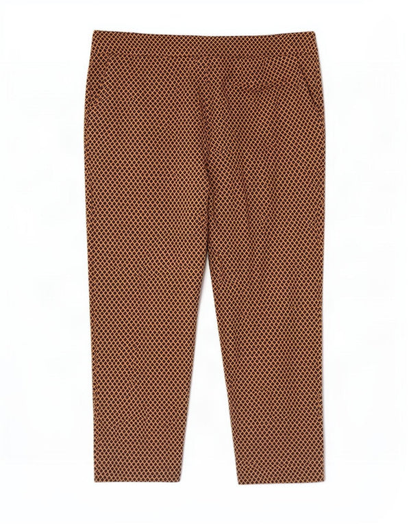 Calça feminina Marks & Spencer Crop Suit Reino Unido 16 Grande W34 L26 Marrom