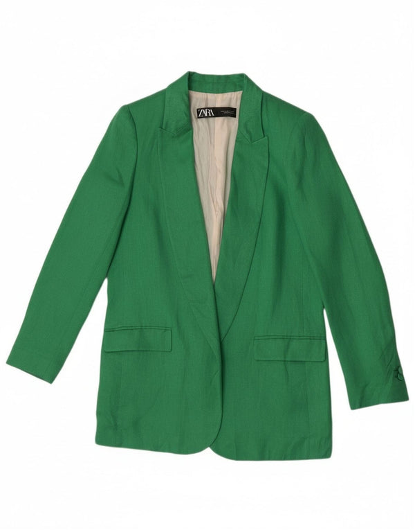 Jaqueta Zara Womens Open Blazer Reino Unido 10 Pequeno Verde