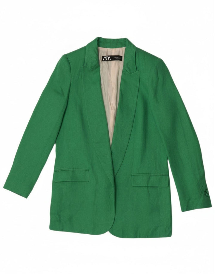 Jaqueta Zara Womens Open Blazer Reino Unido 10 Pequeno Verde