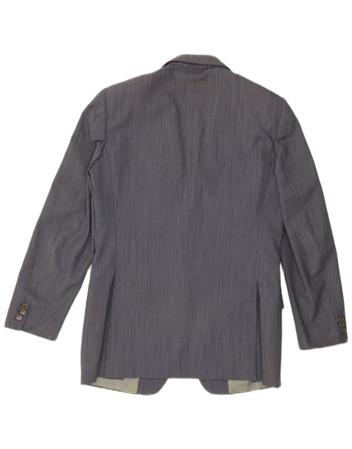 Jaqueta blazer masculina de 2 botões Burberrys IT 48 lã xadrez azul médio