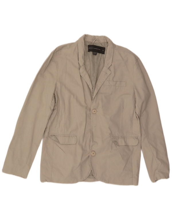 Jaqueta blazer masculina de 2 botões French Connection UK 42 XL algodão bege