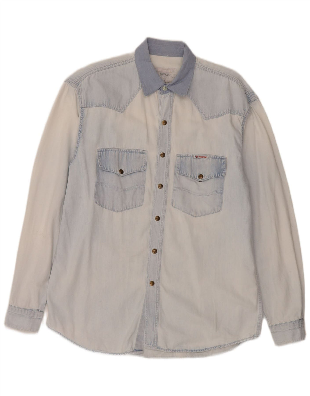 Camisa jeans masculina Wampum azul médio