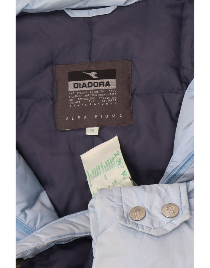 Jaqueta acolchoada com capuz feminino Diadora UK 14 poliamida azul médio