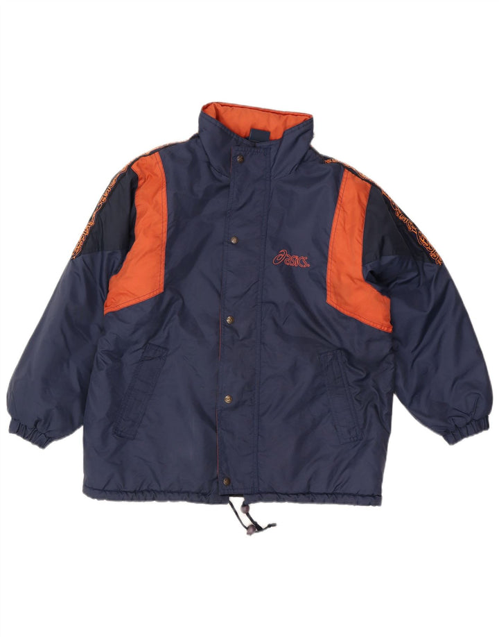 Jaqueta corta-vento masculina Asics Graphic UK 38 médio azul marinho colorblock