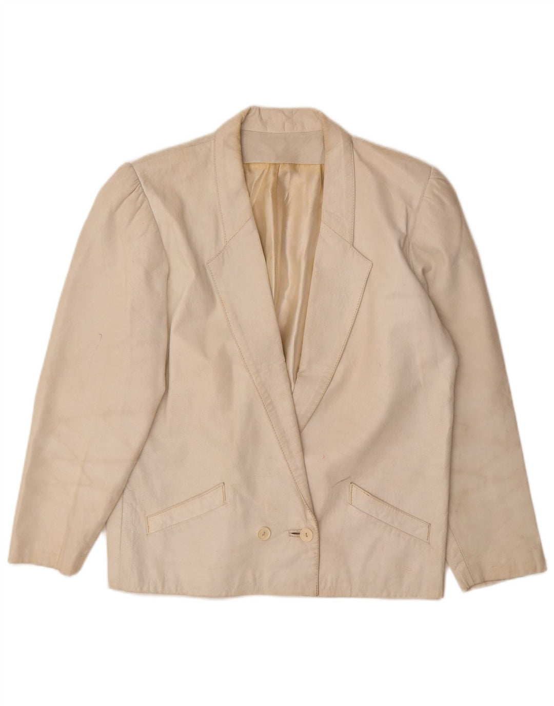 Conjunto de saia feminina vintage de couro de 2 peças Reino Unido 12 médio W26 branco