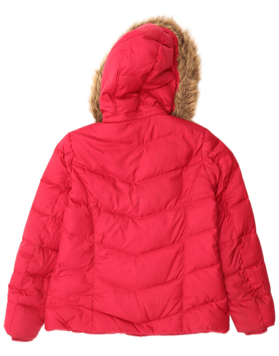 Jaqueta acolchoada com capuz feminina Tommy Hilfiger UK 10 poliéster rosa pequeno