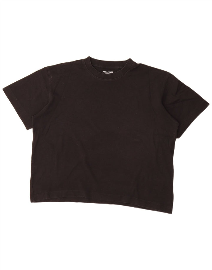 Jack & Jones Mens Loose Fit Camiseta Top Pequeno Preto