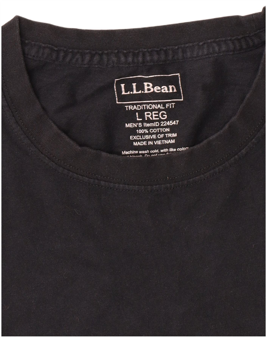L.L.Bean Camiseta masculina de ajuste tradicional top grande de algodão preto