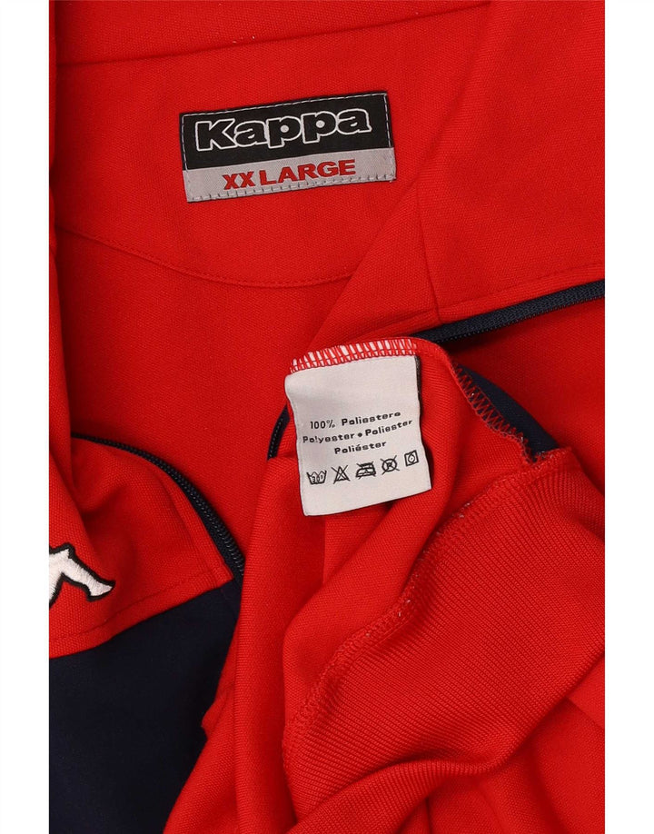 Kappa Mens Treino Top Jacket 2XL Poliéster Colourblock Vermelho