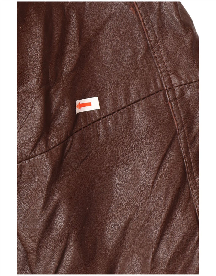 Jaqueta de couro masculina vintage IT 52 XL marrom