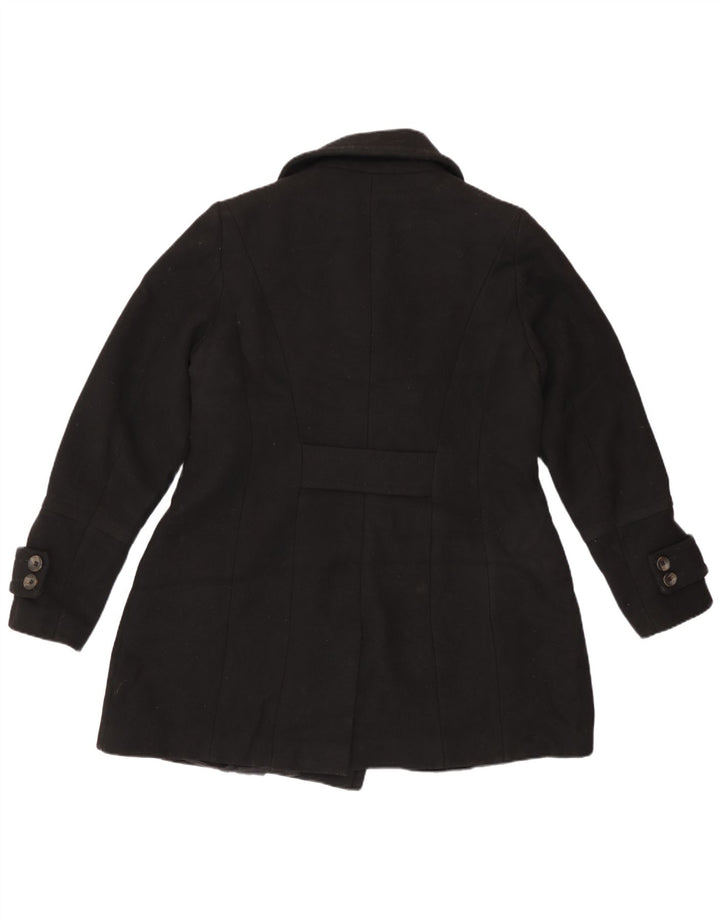 Casaco feminino Marks & Spencer Pea UK 14 grande poliéster preto