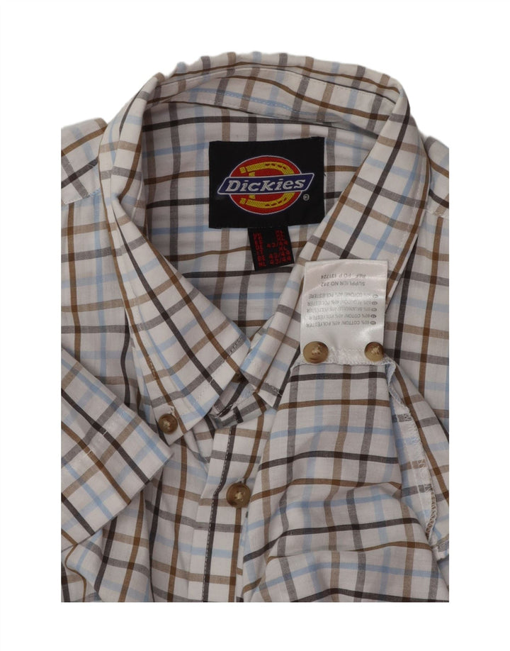 DICKIES Mens Short Sleeve Shirt XL Multicoloured Check Cotton