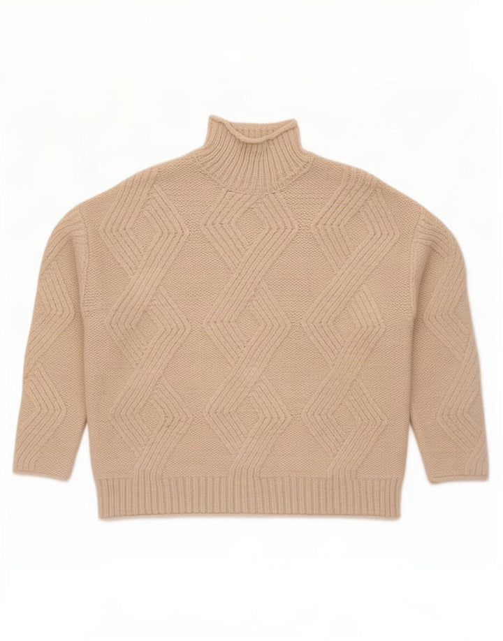Suéter feminino Marks & Spencer com gola tartaruga Reino Unido 14 médio off white