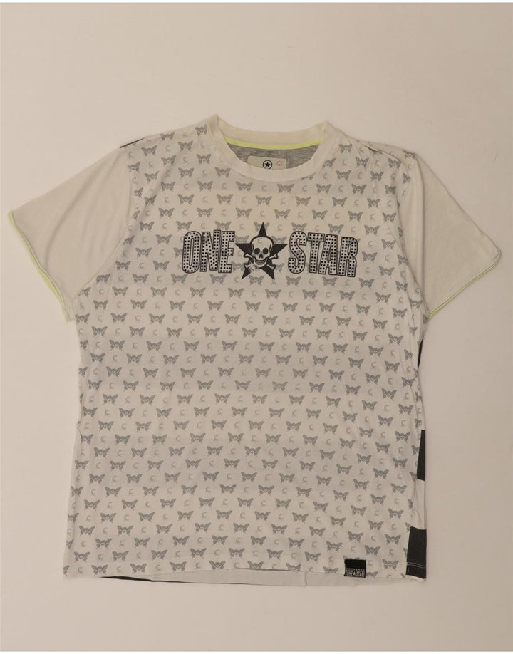 Camiseta feminina Converse com estampa gráfica UK 16 grande algodão listrado branco