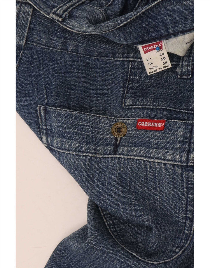 Carrera Mens Straight Jeans W34 L30 Azul Algodão