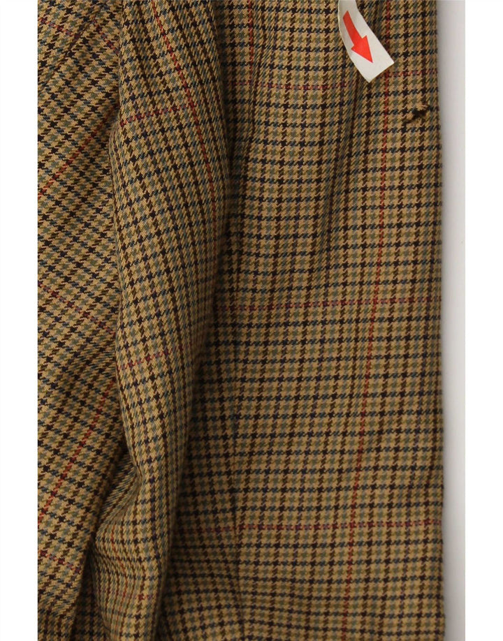Jaqueta blazer masculina de 2 botões Marks & Spencer Reino Unido 40 Houndstooth bege médio