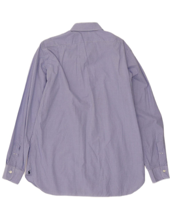 Camisa polo Ralph Lauren masculina Regent tamanho 15 1/2 médio azul guingão
