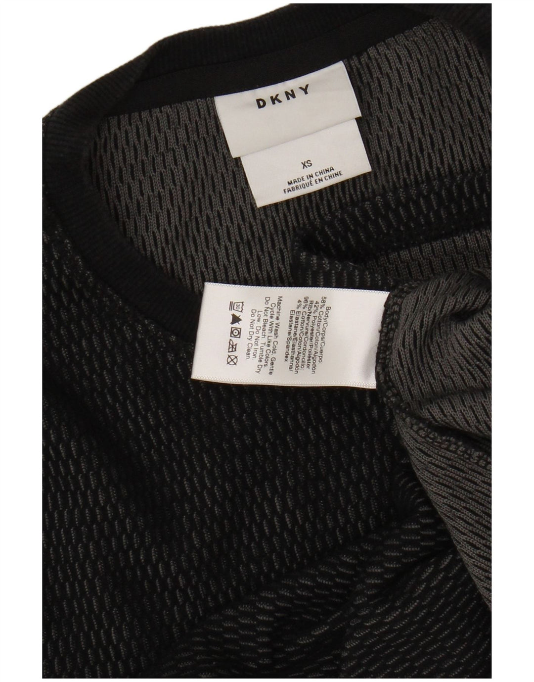DKNY Top masculino manga comprida XS algodão preto