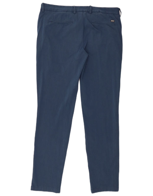 Calça Chino Slim Masculina Hugo Boss W36 L31 Algodão Azul