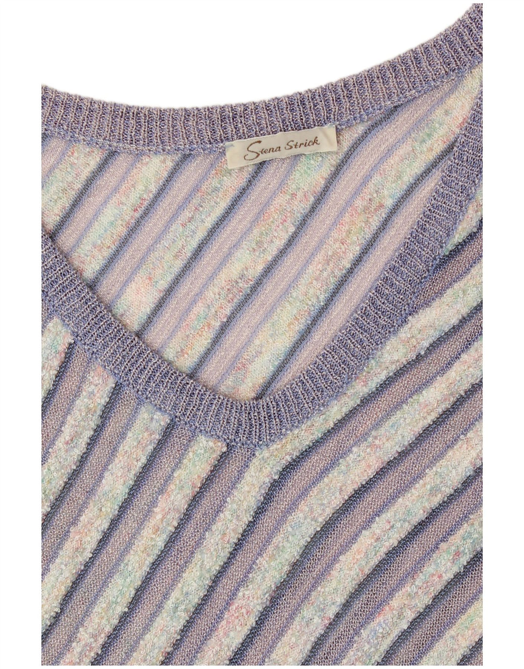 Colete feminino vintage regata Reino Unido 12 listrado roxo médio