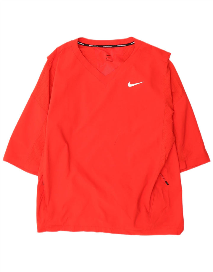 Top de beisebol masculino Nike manga 3/4 XL poliéster vermelho